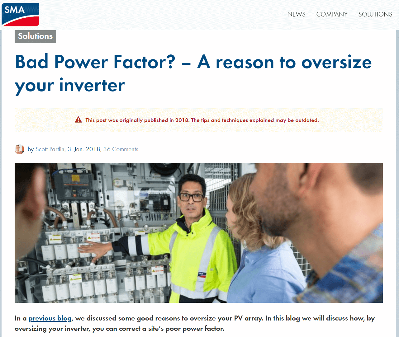 Figure 9 SMA solution to power factor adjustment